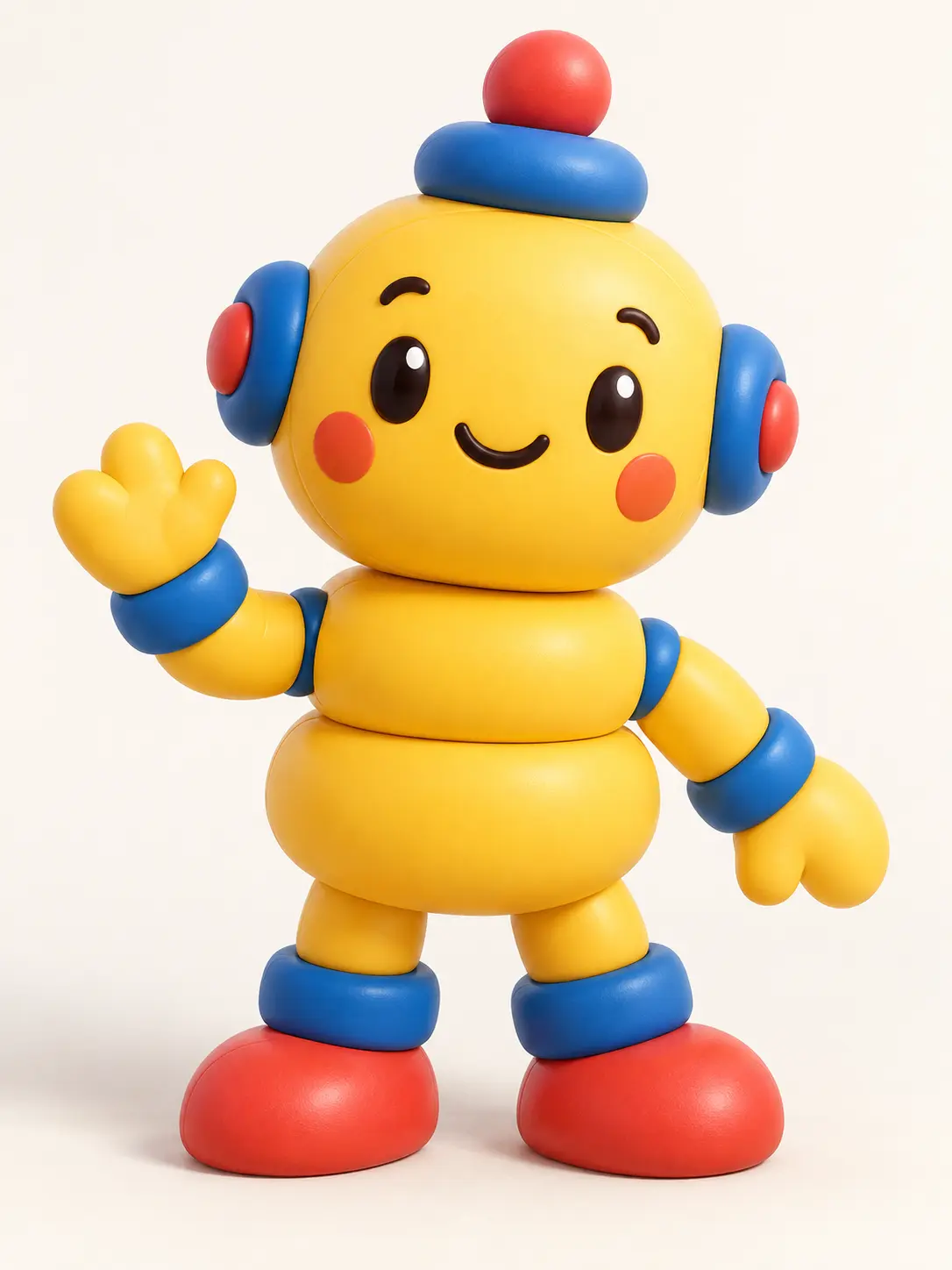 3D image generator exploring a rounded mascot concept from a written description