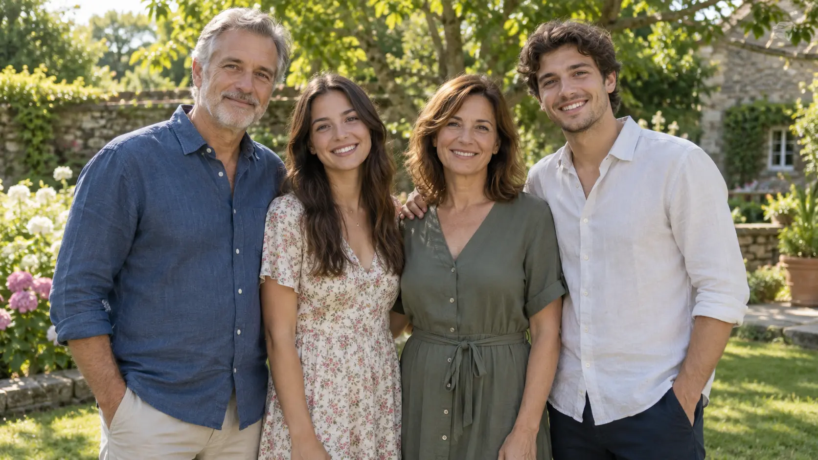 AI add to photo placing one person from a portrait into a group photo