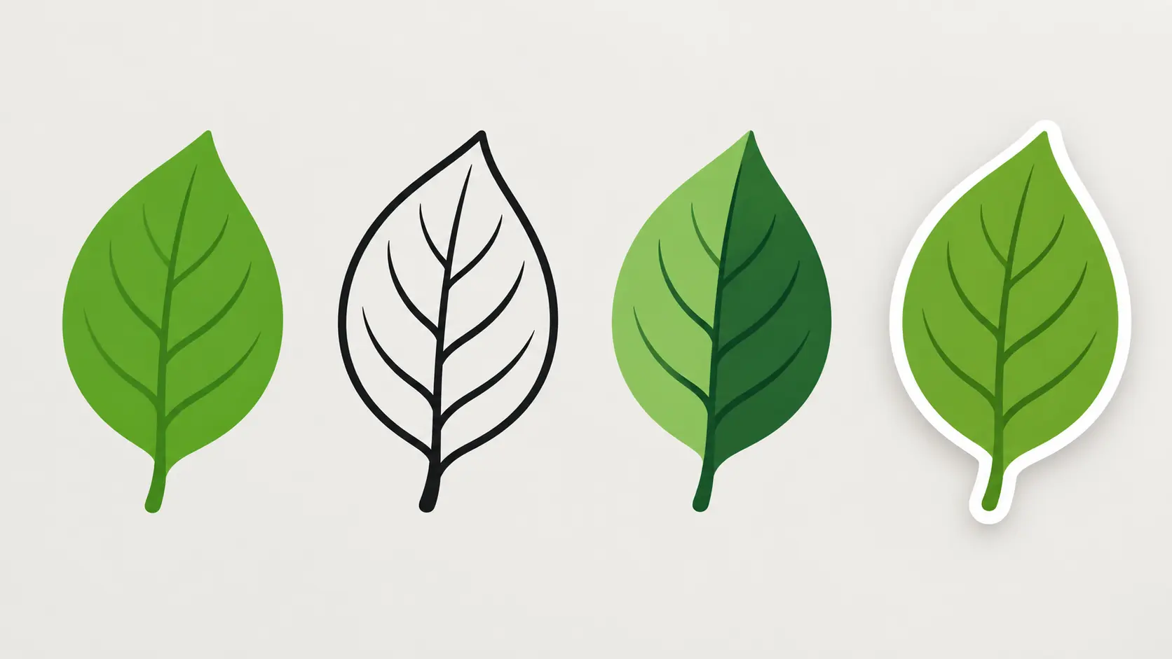 Several AI clipart generator styles compared at small and large sizes