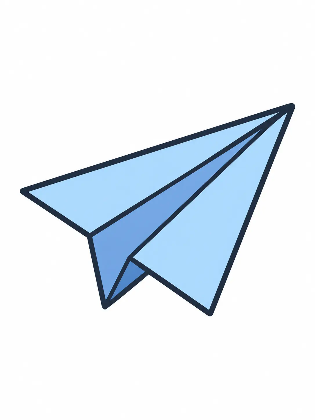 AI clipart generator paper airplane icon with a bold outline and flat pastel fills