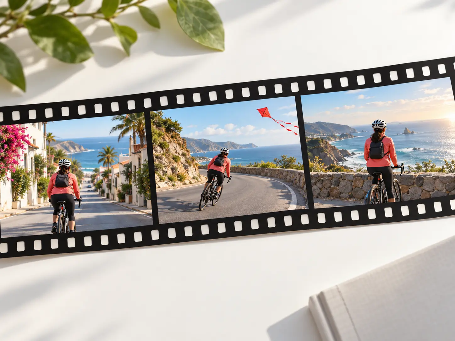 Segmented scene plan with reference images attached to different moments