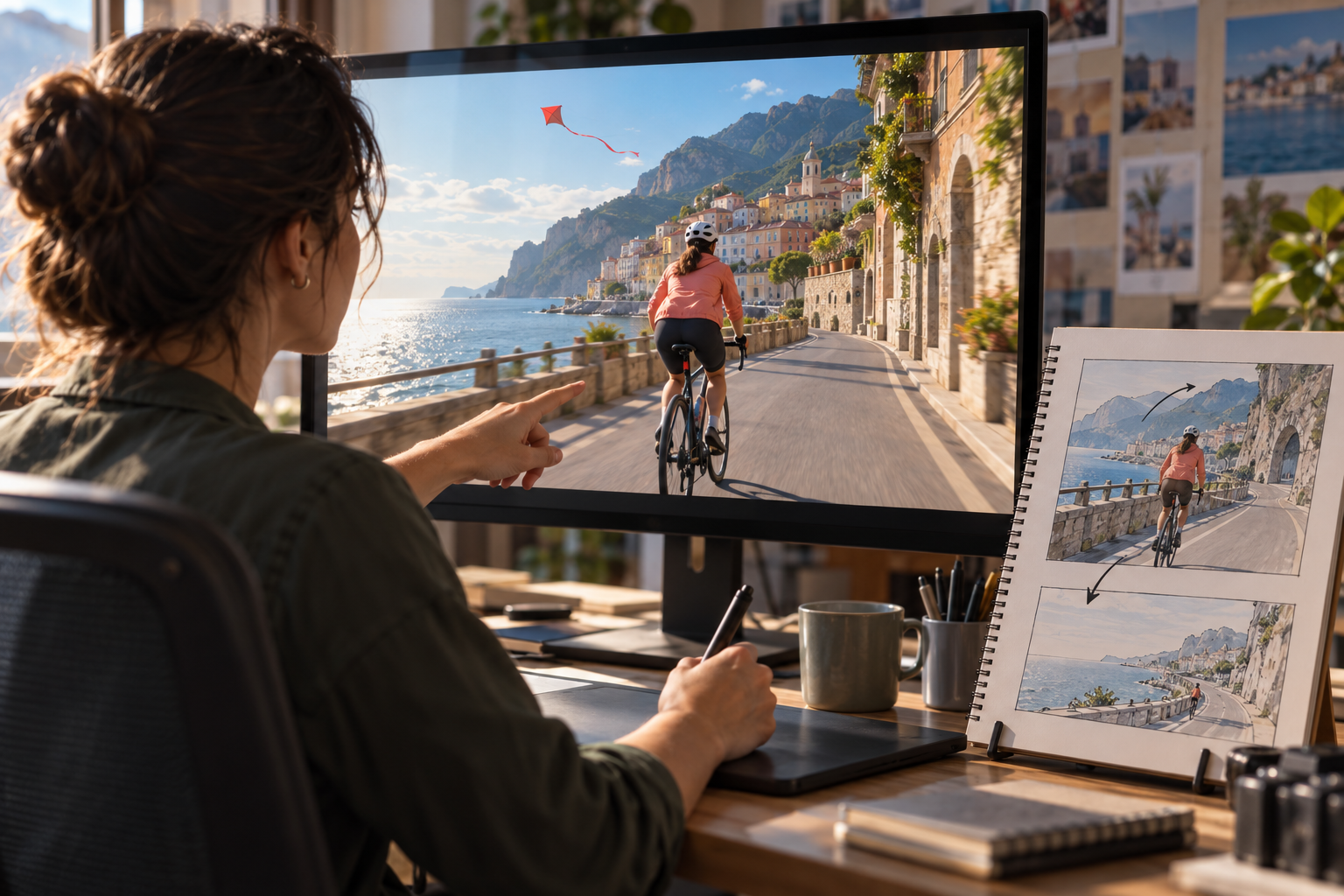 Video preview with a text revision prompt and MP4 download option