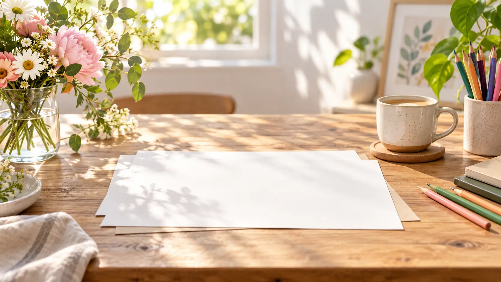 Bright abstract creative studio scene for an image generation call to action
