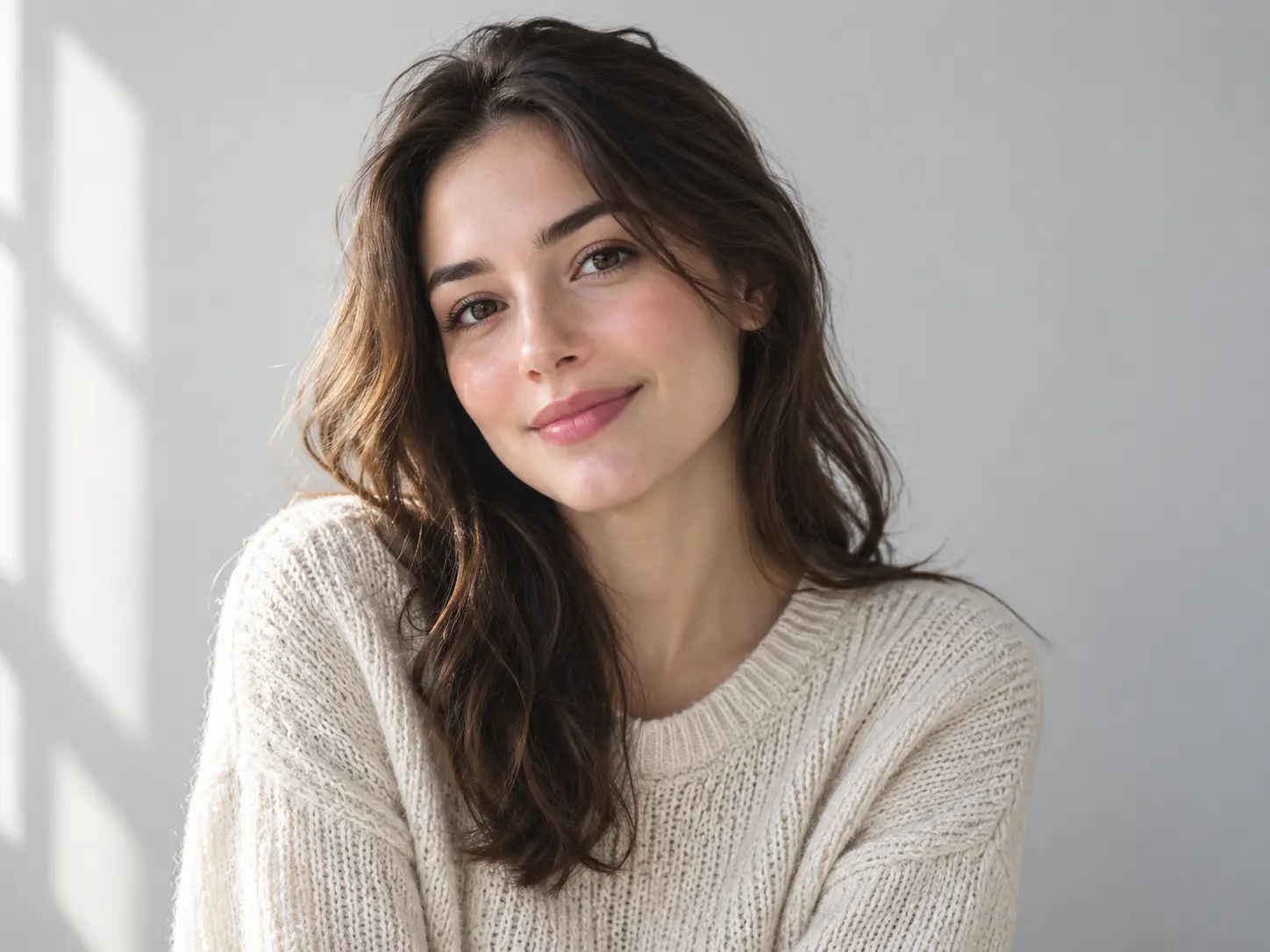 AI image modifier result showing a portrait moved onto a plain studio background