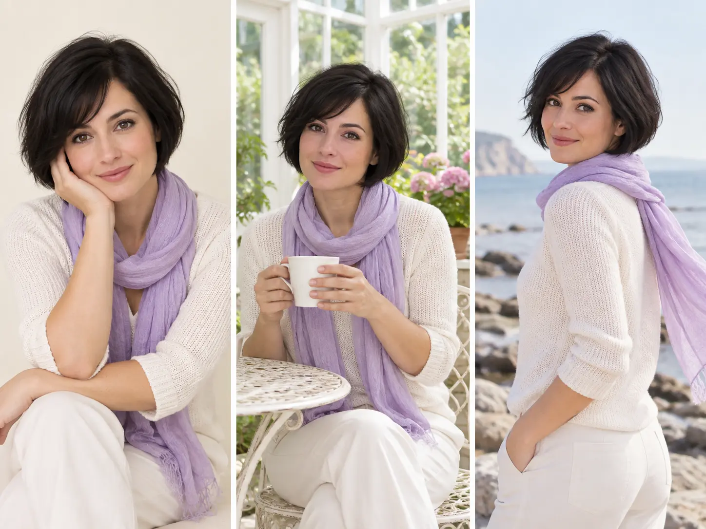 The same fictional character appearing in three different settings