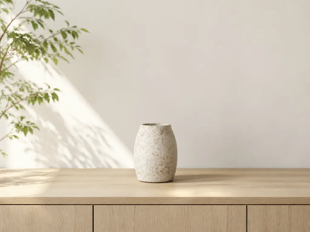 Product photo widened by an AI Photo Extender while the vase remains unchanged