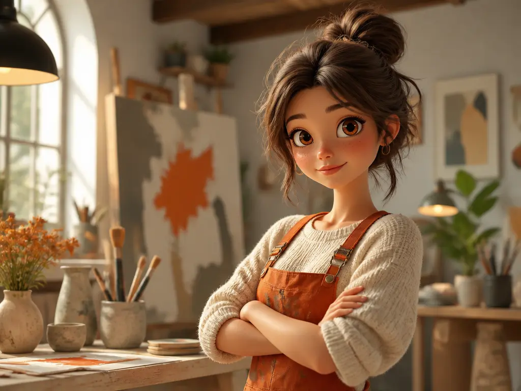 Animated character preview with text based revision controls