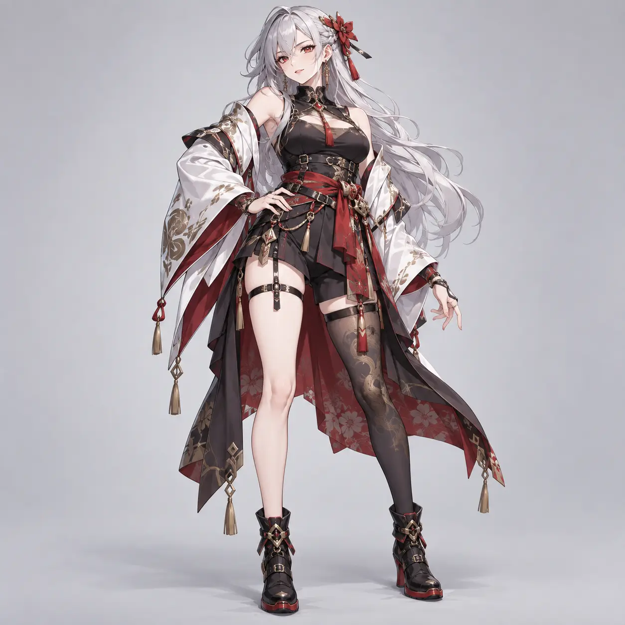 Original anime character portrait created with an anime character creator for a visual reference sheet