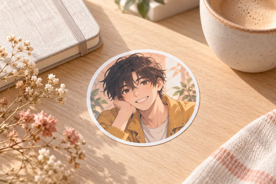 Anime portrait built with an avatar anime maker for a personal social media profile picture