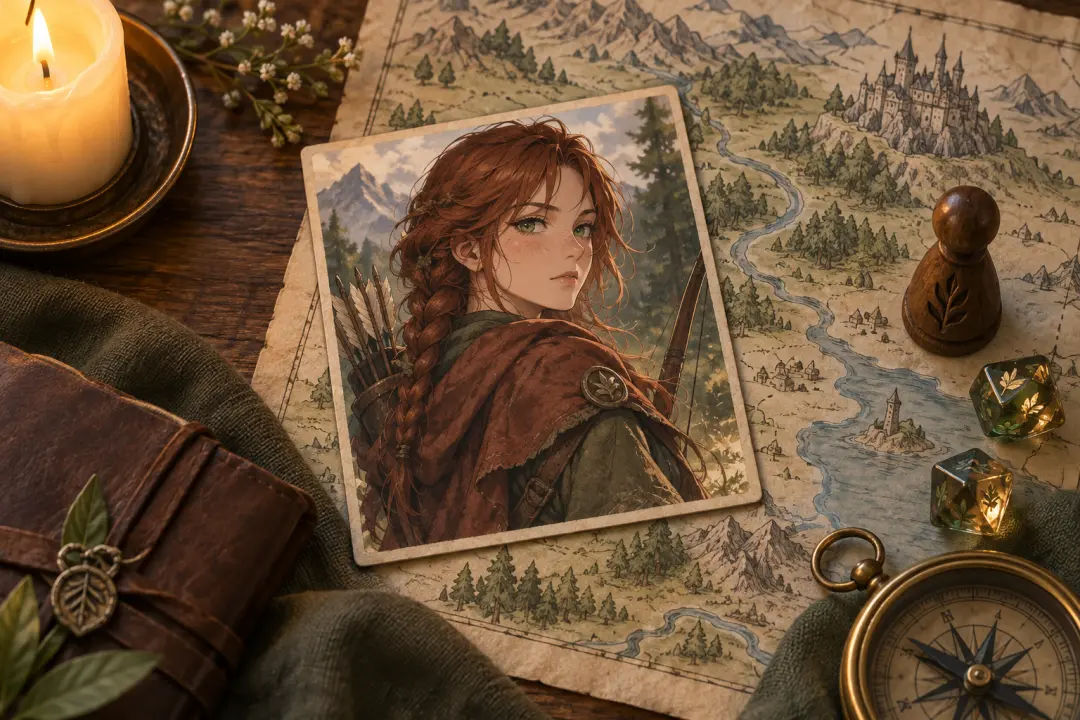 Role-play anime portrait made with an avatar anime maker for a tabletop character sheet
