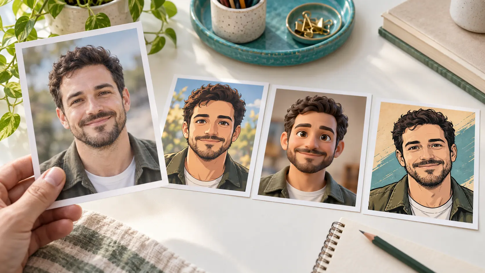 Personal photo converted into a recognizable stylized avatar with clear facial features