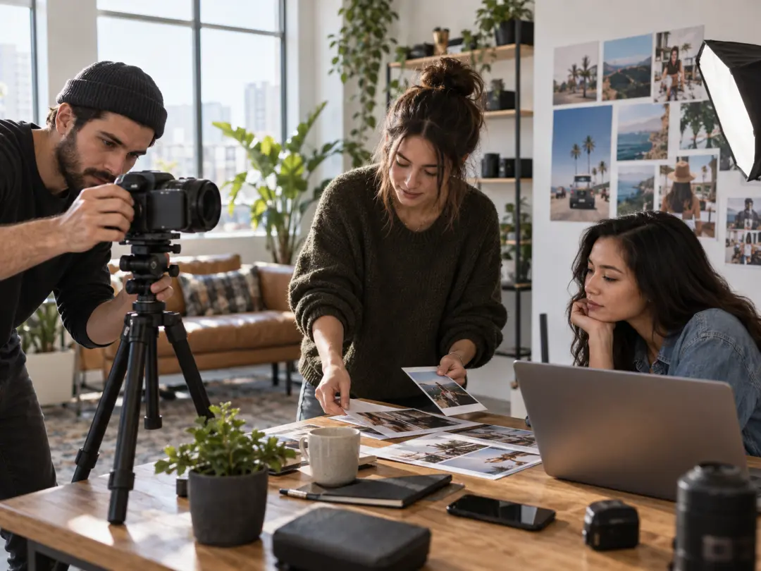 Social video creator checking announcement formats and MP4 output on a desktop screen