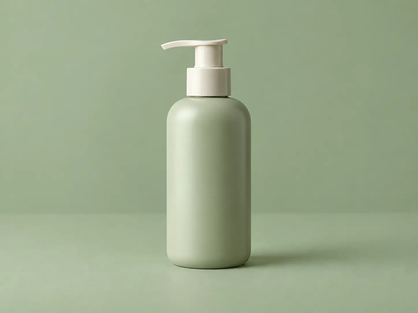 Product on a newly chosen sage green background with a smooth even color surface