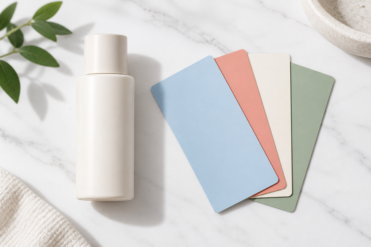 Small product shown beside a selected range of coordinated background color swatches