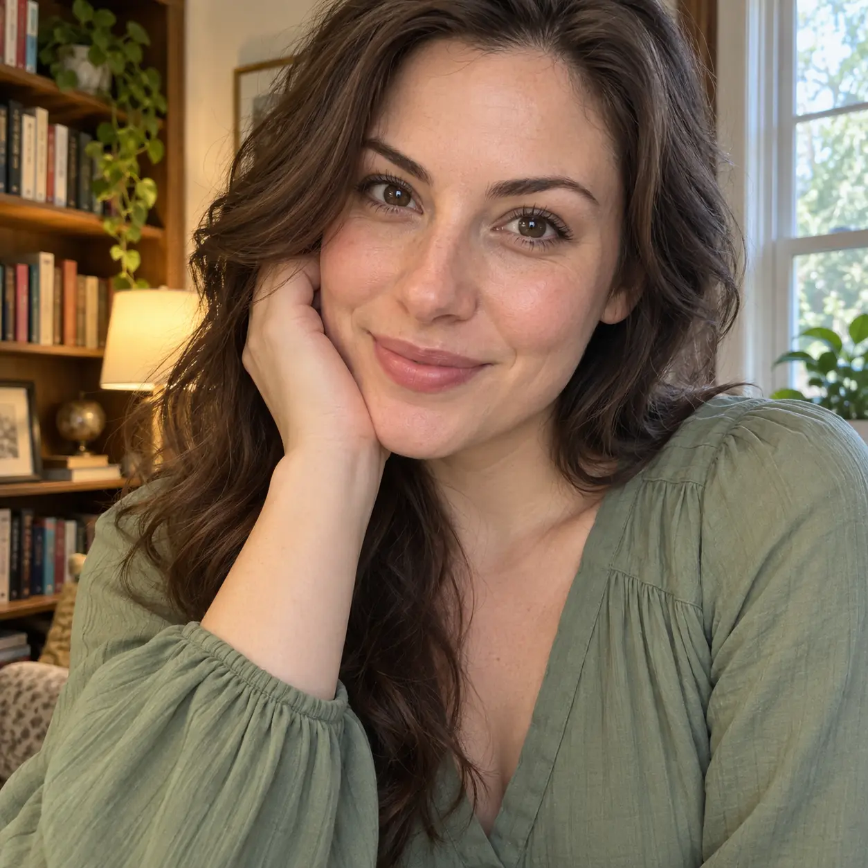 Original square portrait photo with the subject close to the left and right edges before background expansion