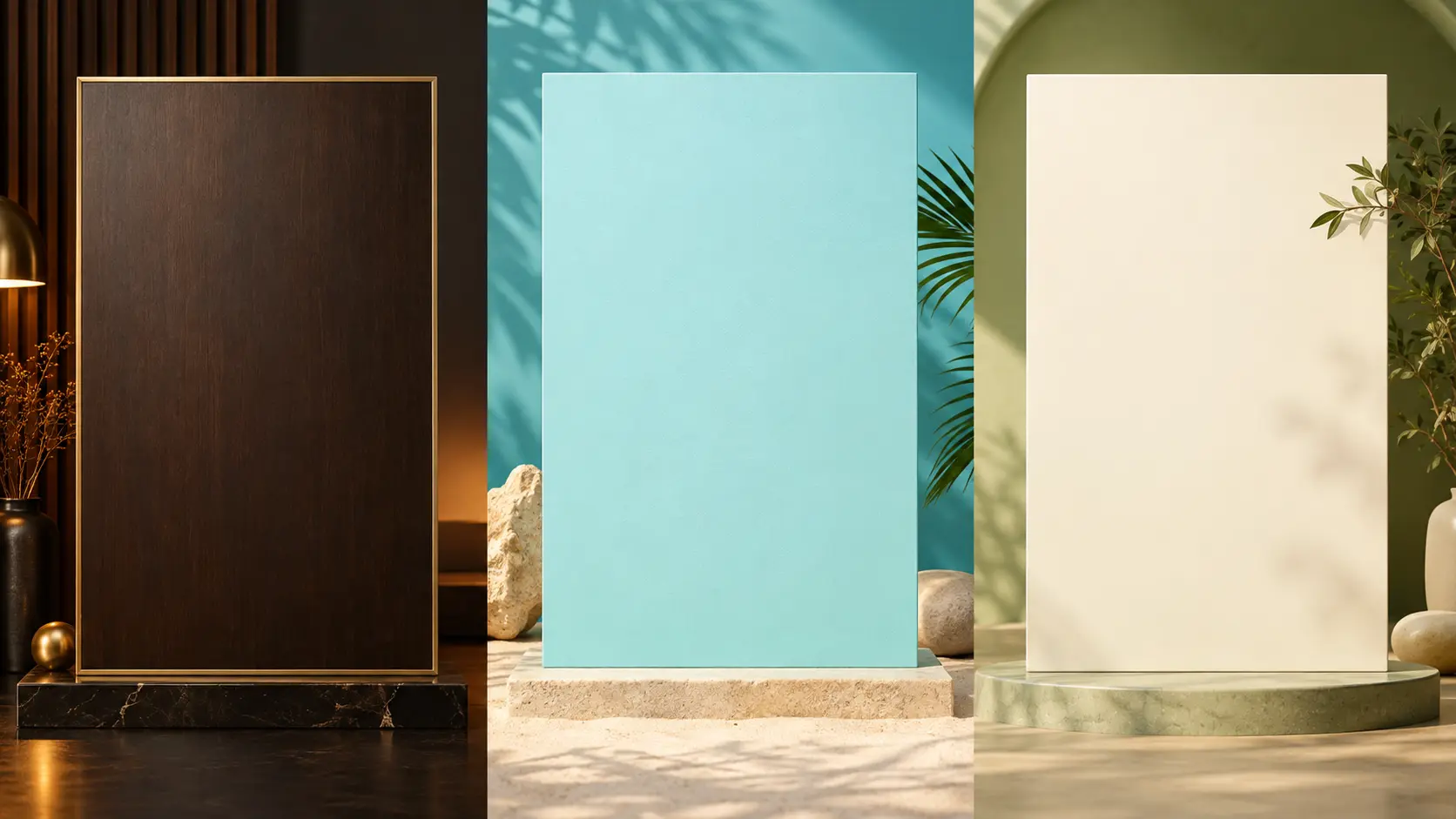 Three beer poster maker colour directions compared for a basement taproom, beach bar, and family brewery