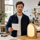 Startup leader shaping an origin story with logo and brand references