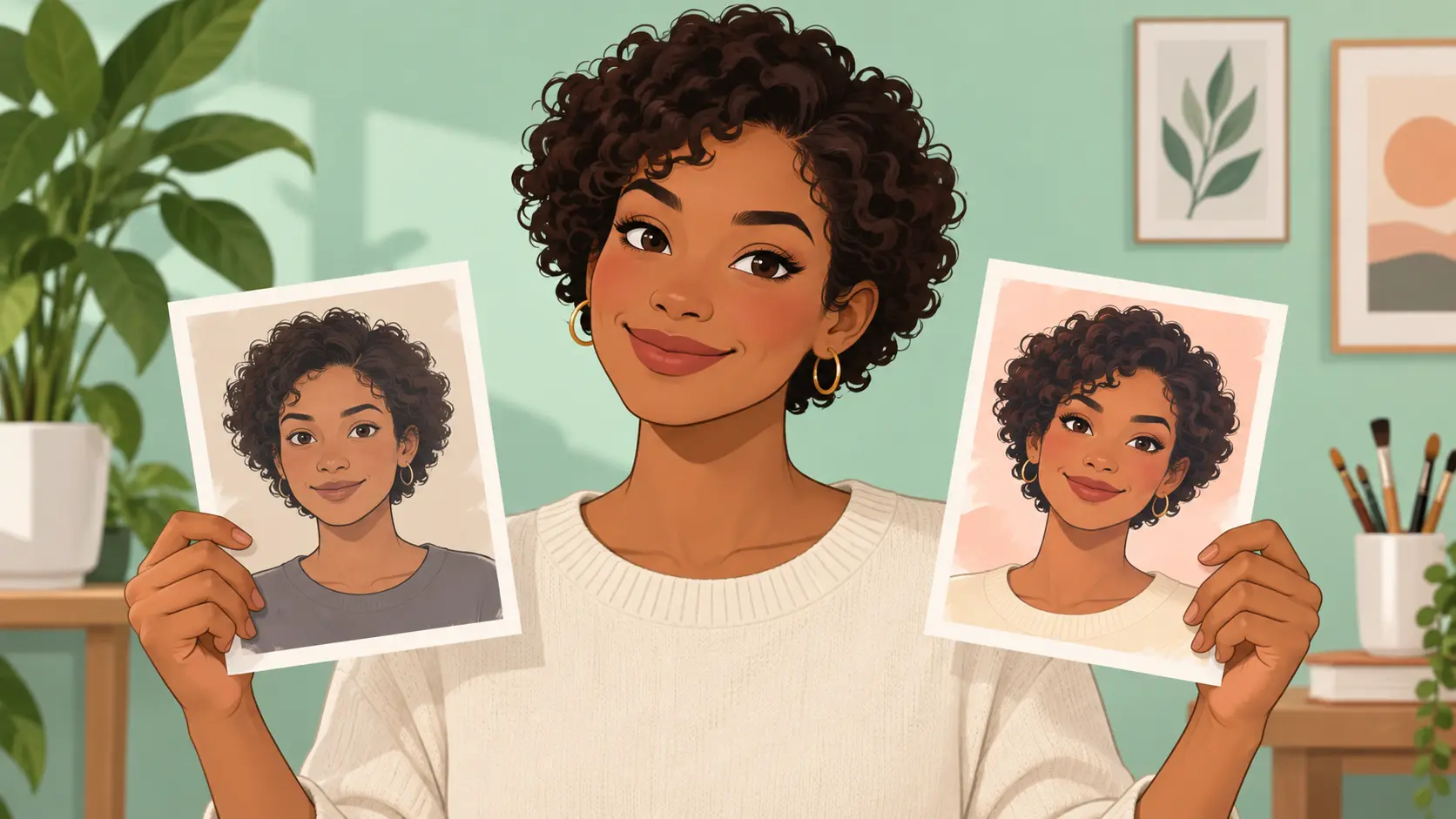 Cartoon profile portrait displayed as a polished illustrated headshot
