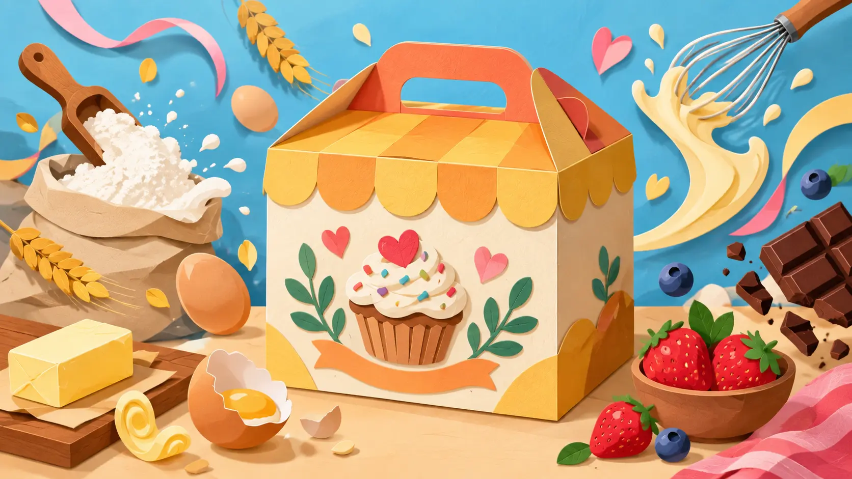 Cartoon style choices for an illustrated product scene and marketing message