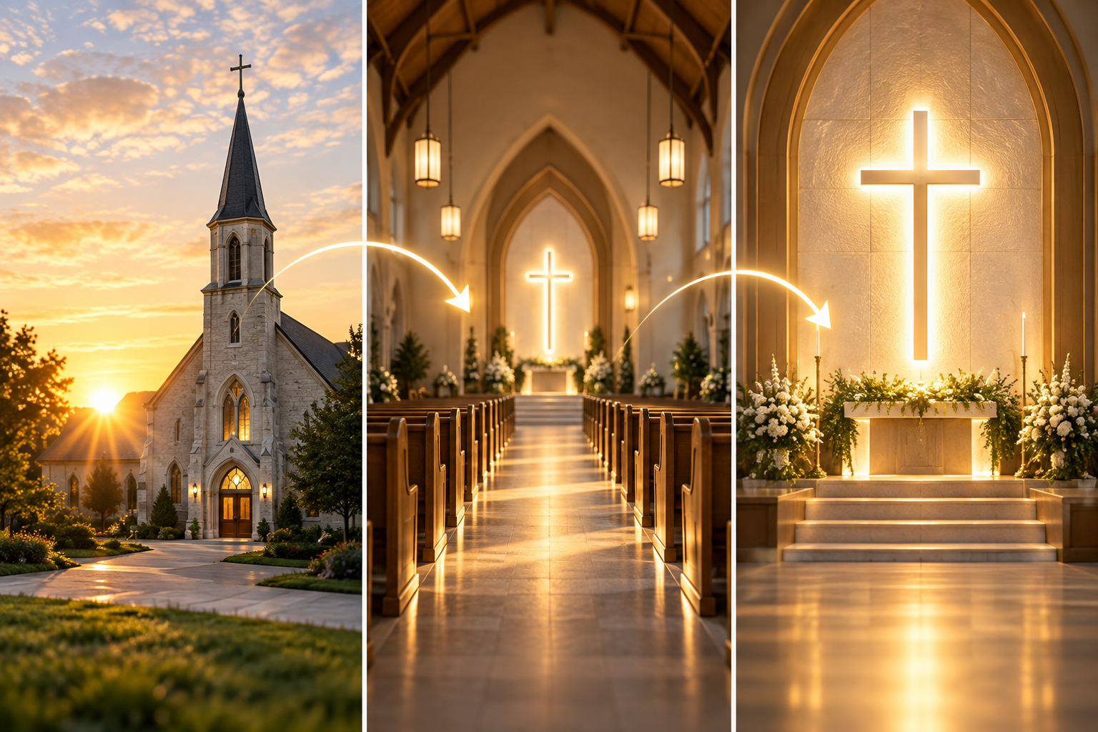 Scene planner with title text, motion notes, and worship opener sequence