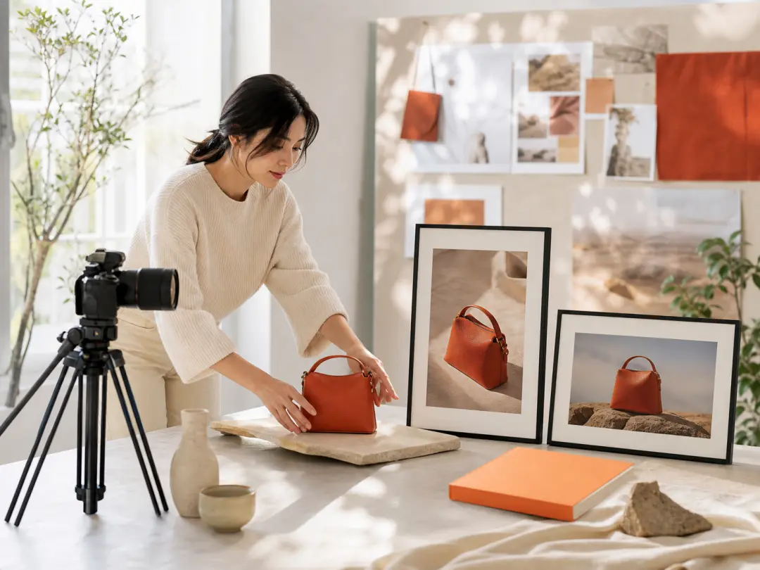 Product marketer planning product scenes for wide and vertical video formats