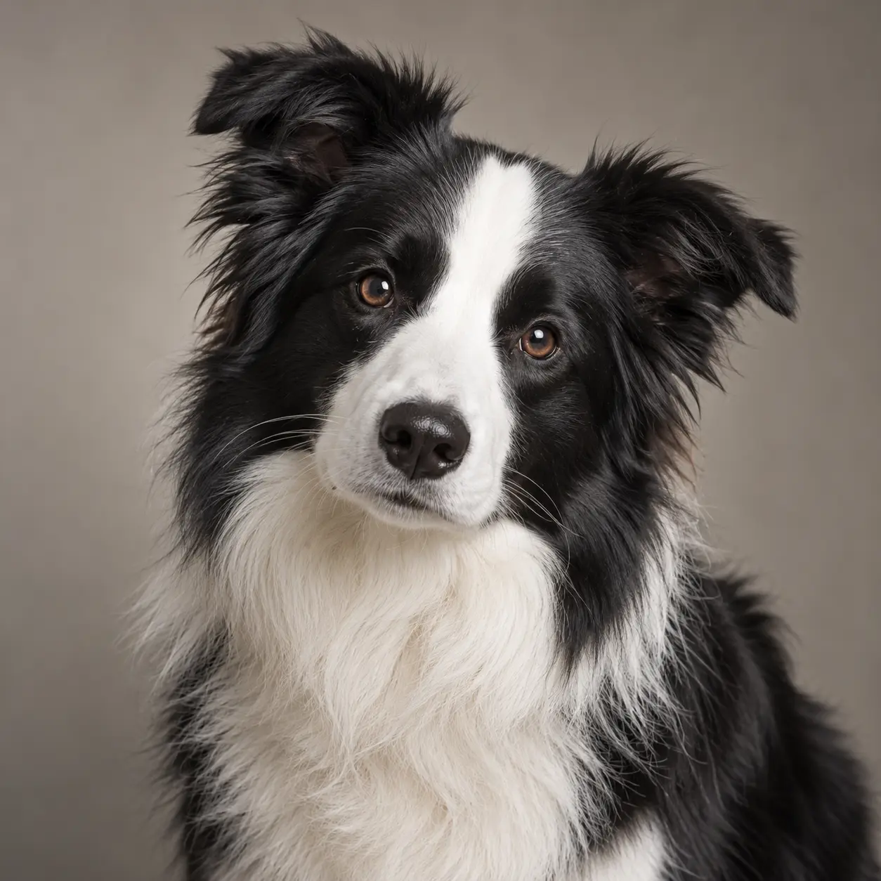 Custom dog portrait generated from a written brief with a border collie