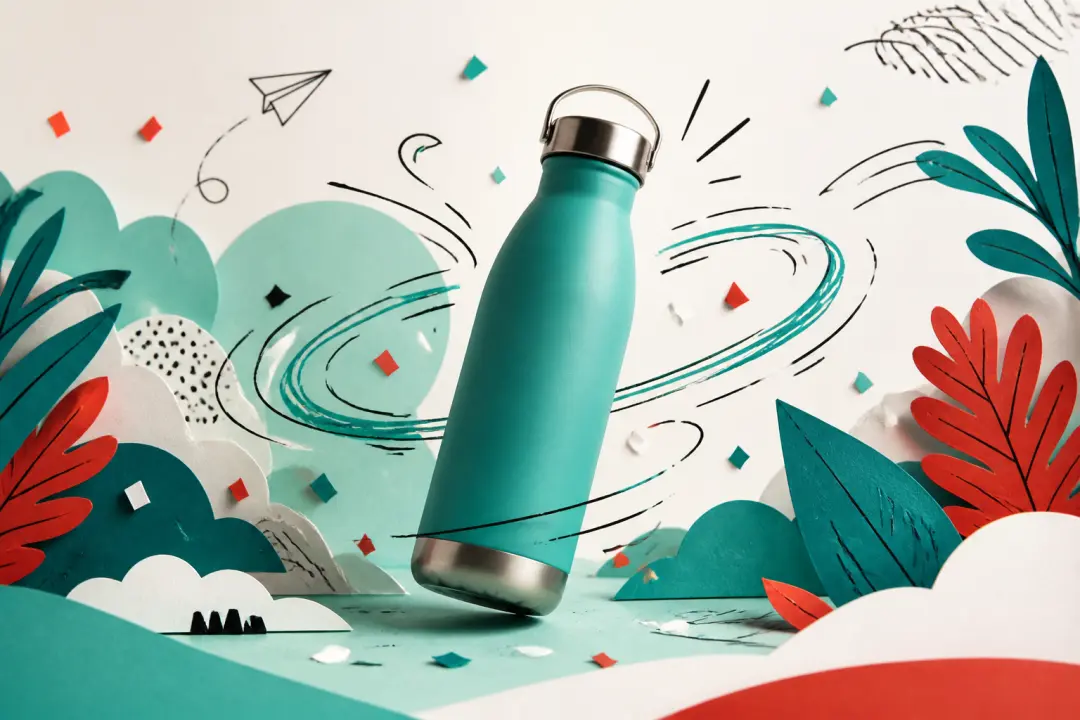 Bright doodle campaign clip centered on an unbranded product in motion