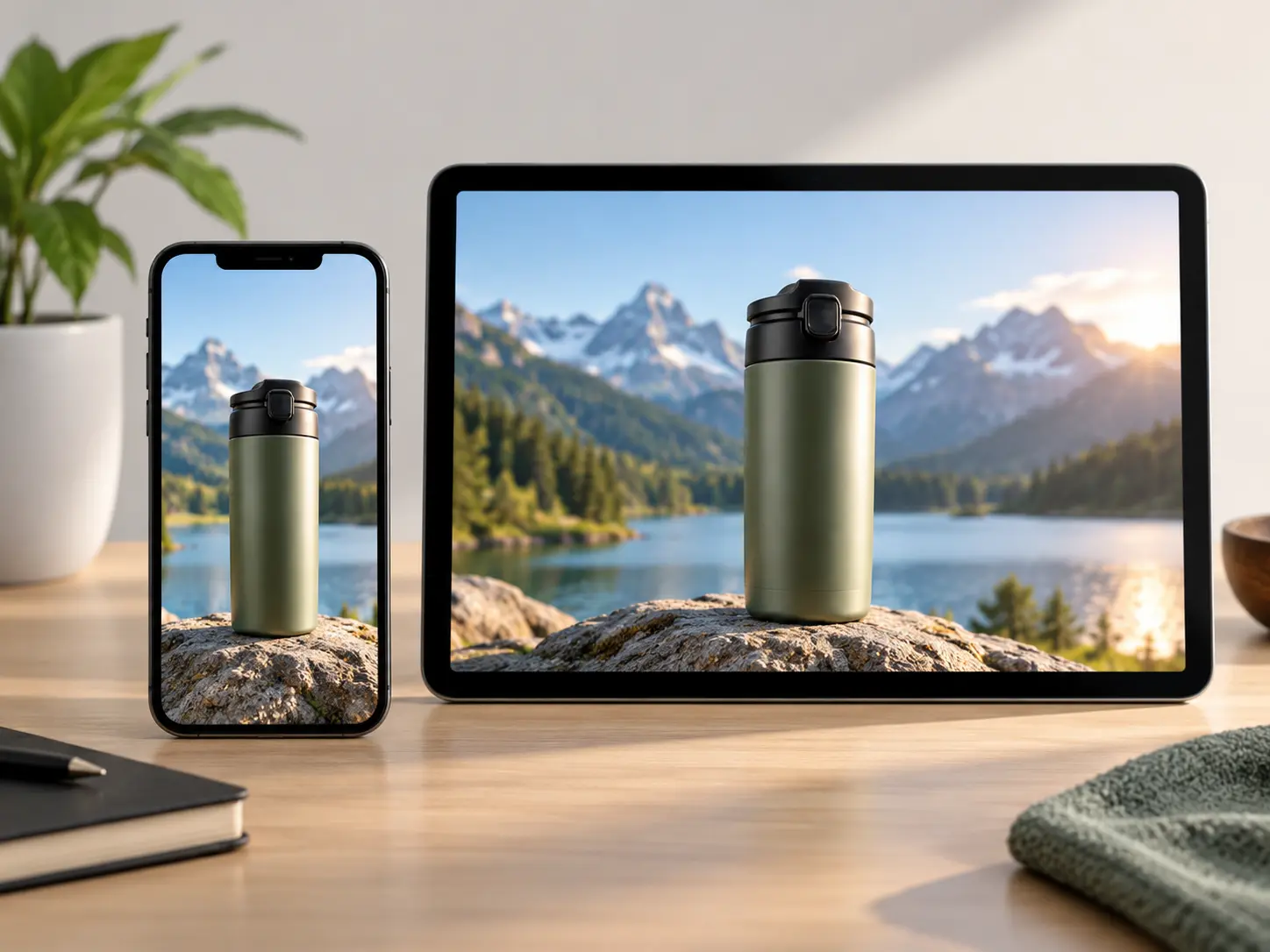 MP4 export options for 16:9, 9:16, 1:1, and 4:5 product videos