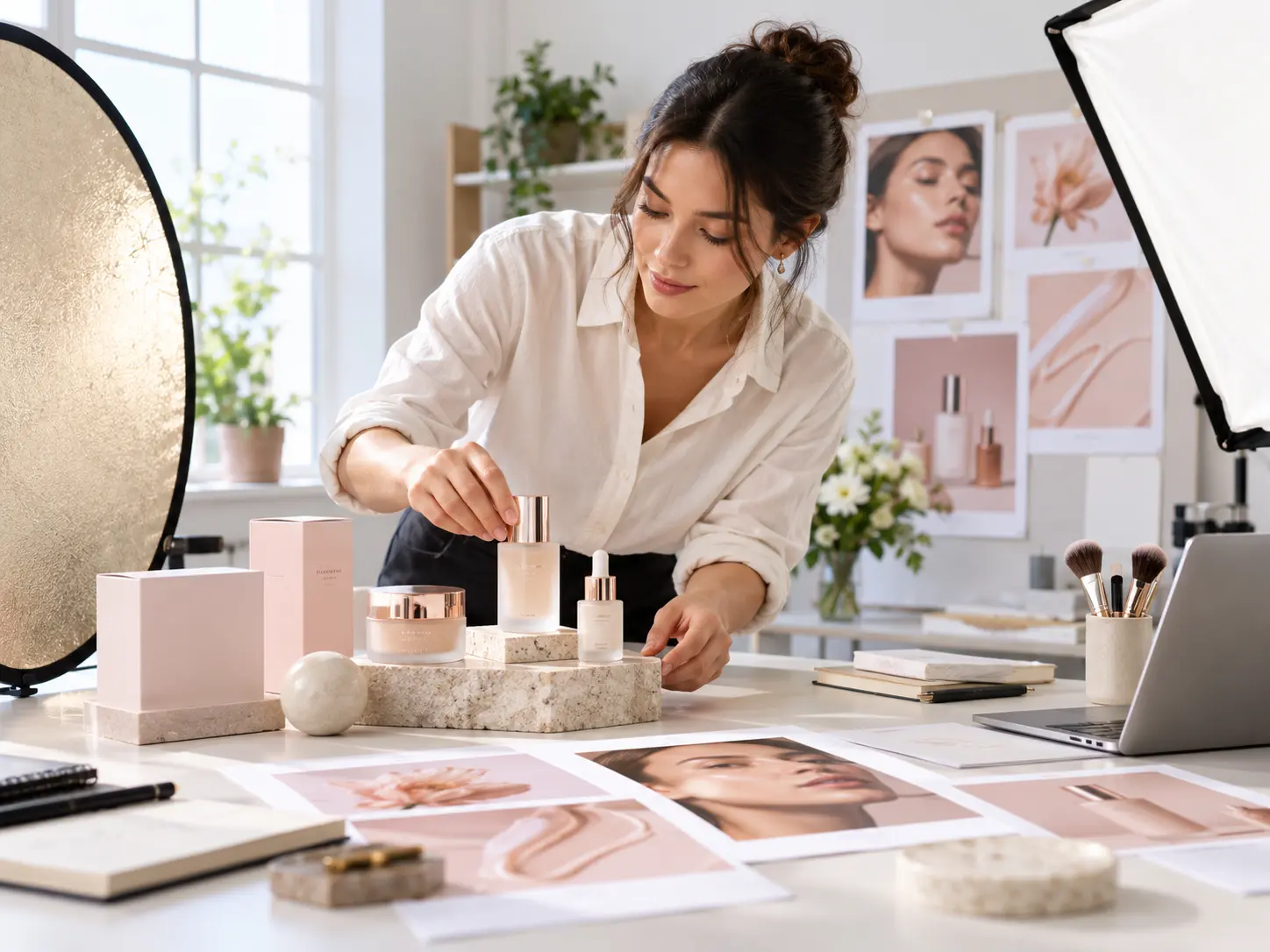Product marketer choosing scenes, voiceover direction, and music for a campaign clip