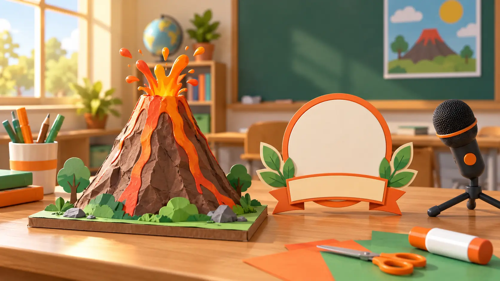 Logo, on screen text, voiceover, music, and sound effect references in a video intro
