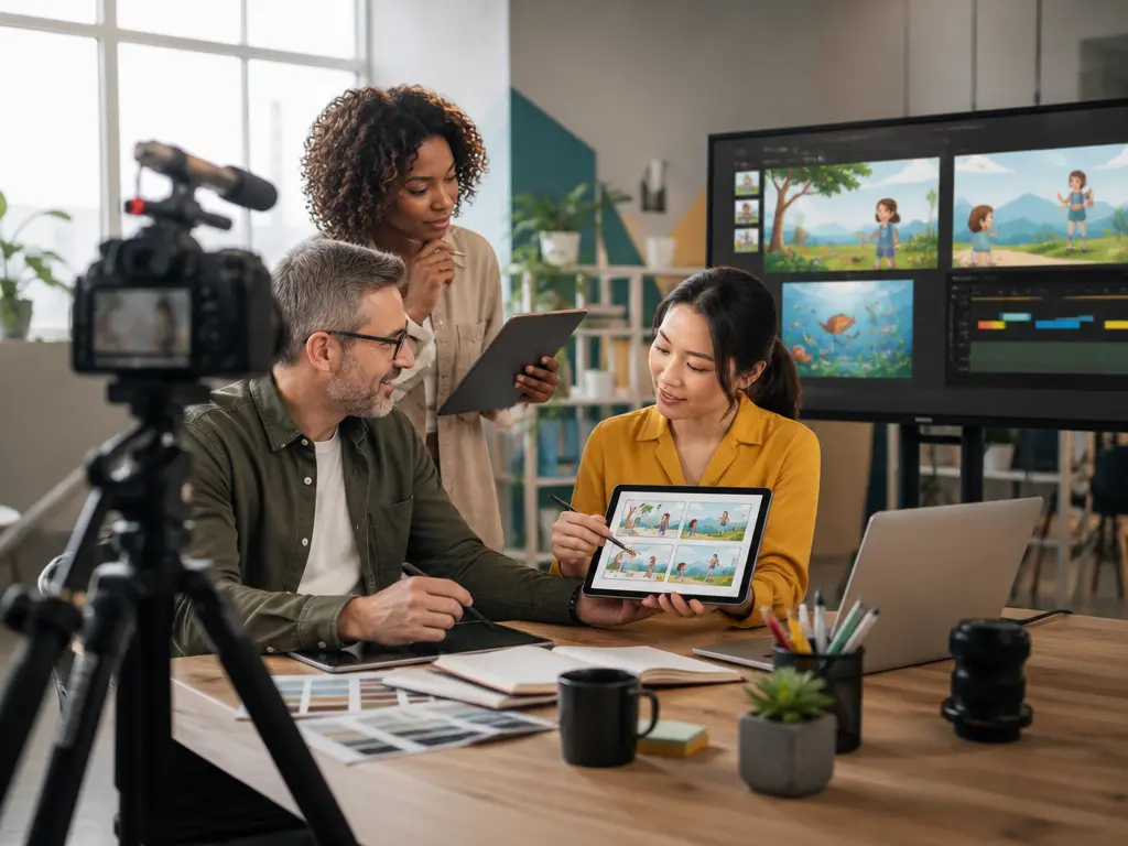 Teacher arranging lesson scenes, examples, and chapter points for class in VideoAI