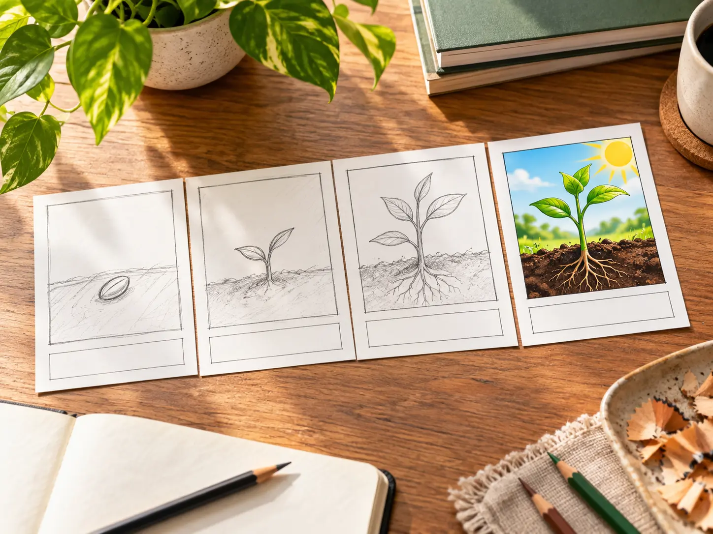 Saved lesson video with text instructions revising the explanation of plant growth