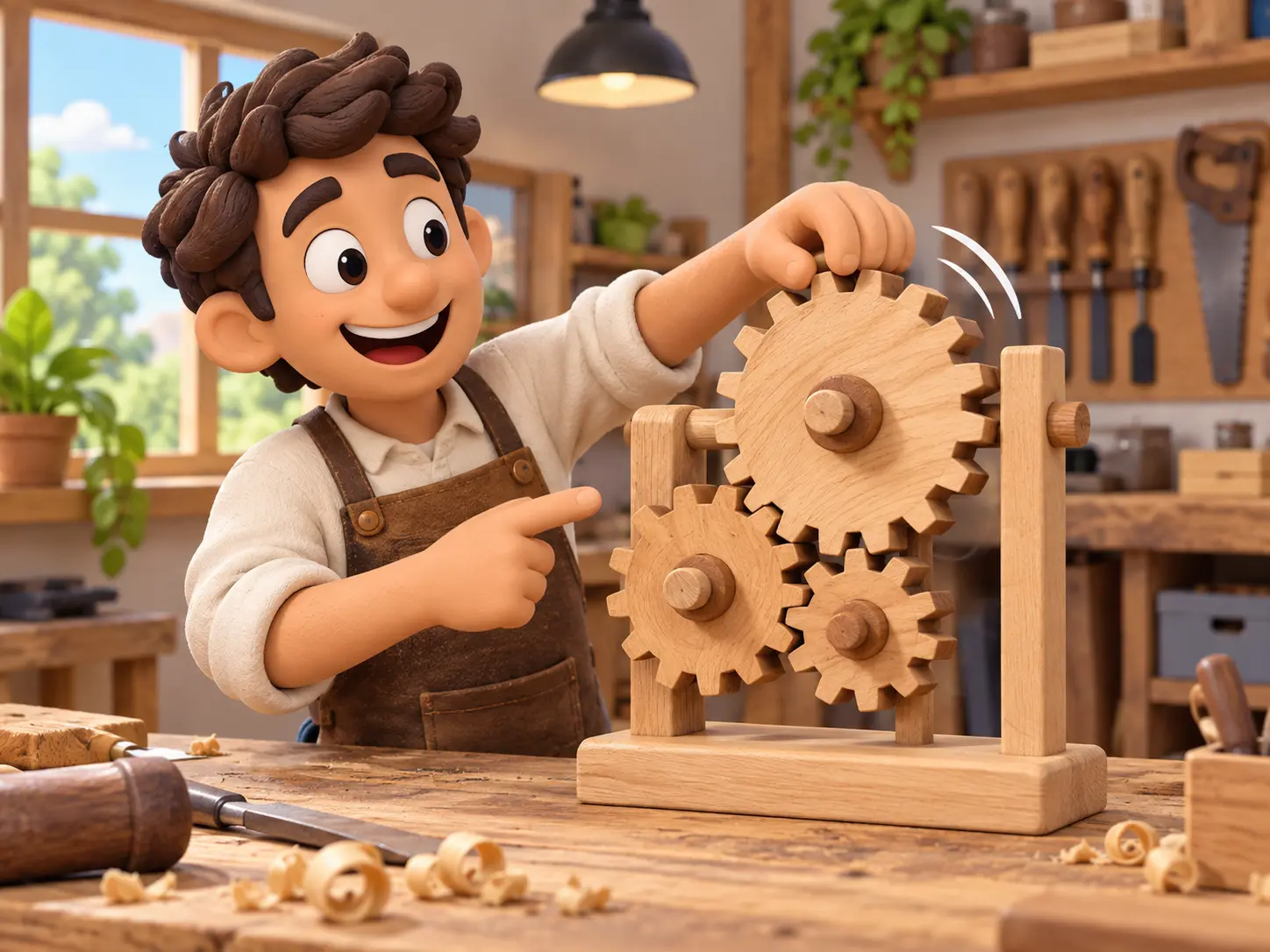 Animated explainer video scene showing a selected cartoon style and clear character action