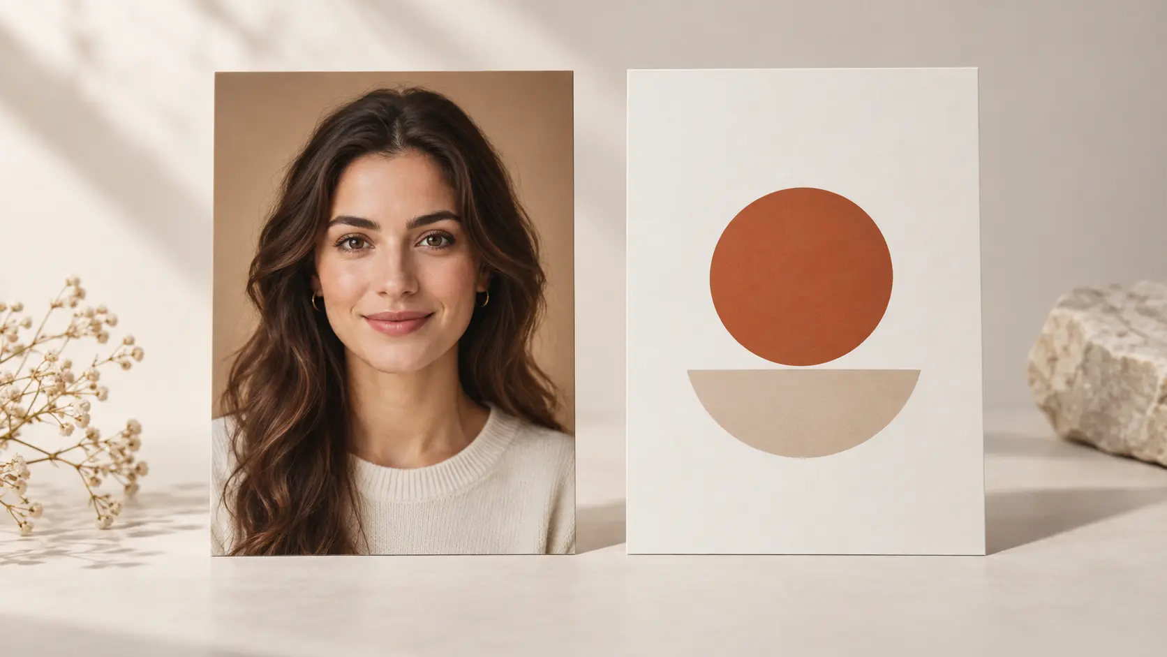 Portrait and simple logo references transformed into polished Facebook profile image directions