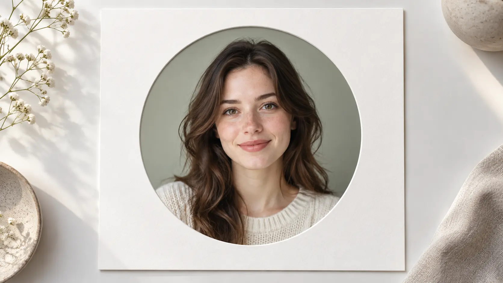 Centered portrait shown with a generous safe area for Facebook circular profile crop