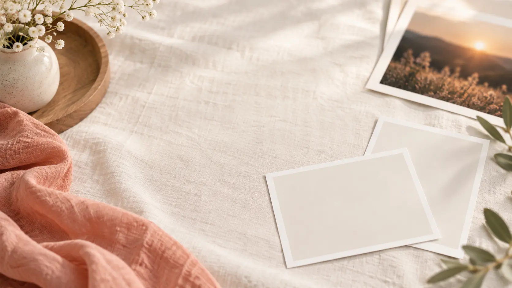 Bright portrait studio with two prepared photo prints and a balanced light setup for faceswapper editing