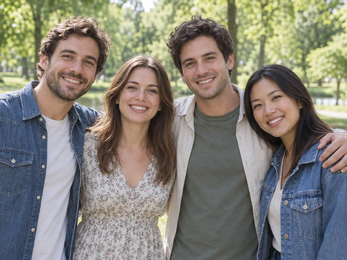 Faceswapper changing one face in a group portrait while the other people remain unchanged