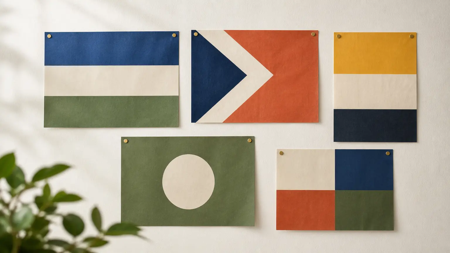 Flag Generator layouts testing stripes, chevrons, and high-contrast color combinations