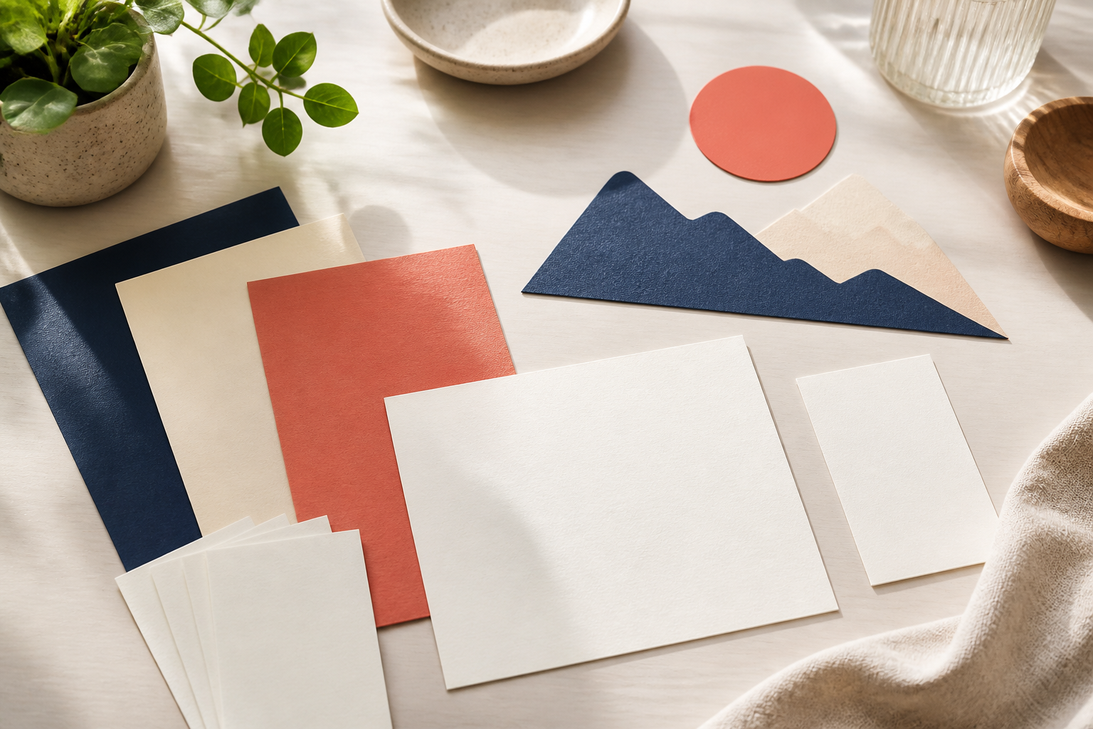Flag Generator brief being arranged with color swatches and symbol reference cards