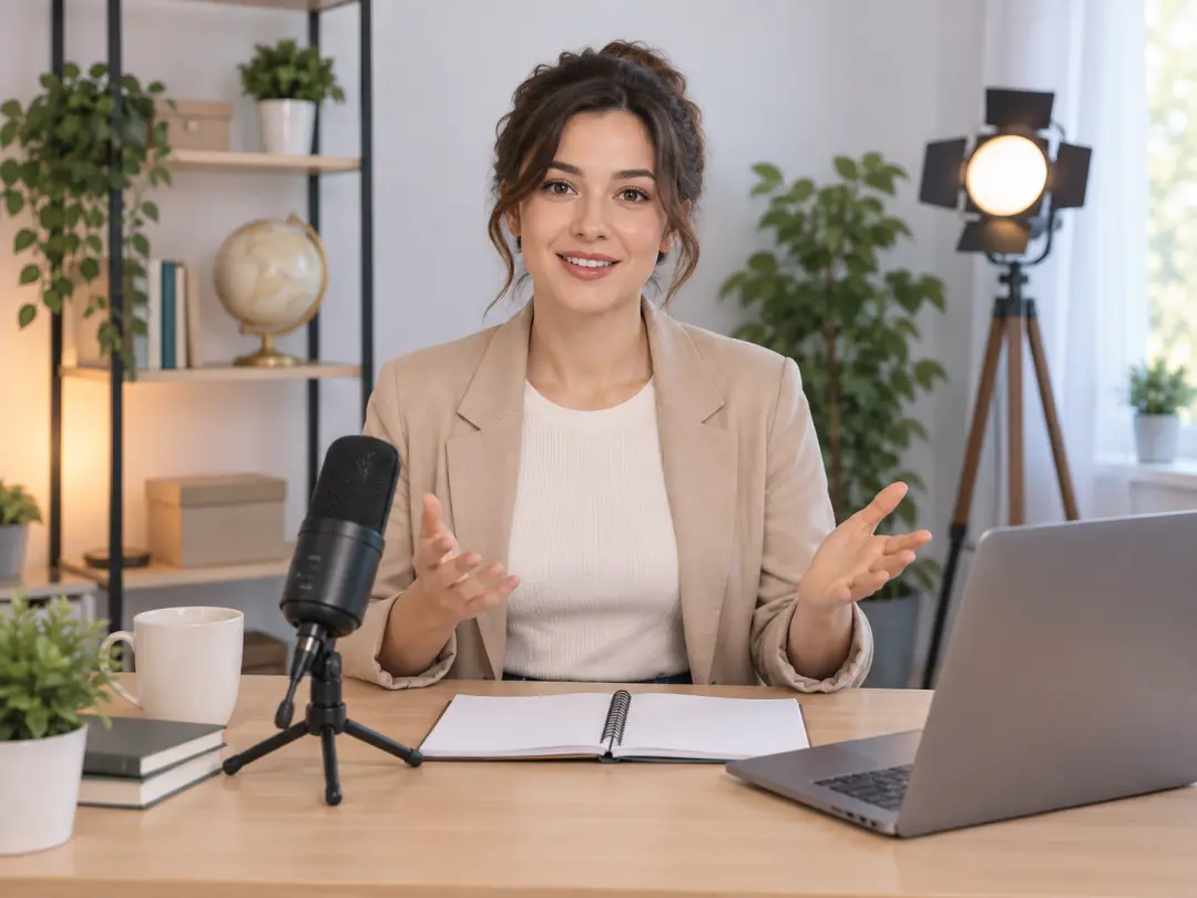 Training creator planning a character line for a short speaking video clip