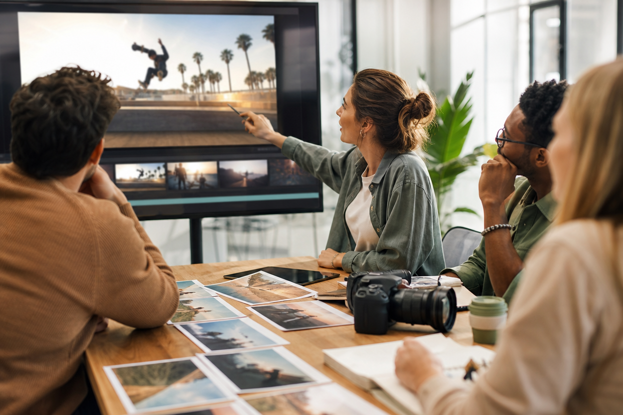 Generated business video preview ready for text revision and 4K MP4 download