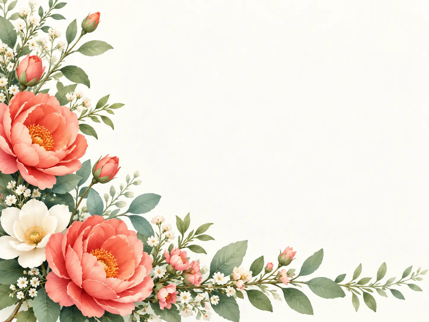 Digital card layout with a clear message area and balanced decorative artwork