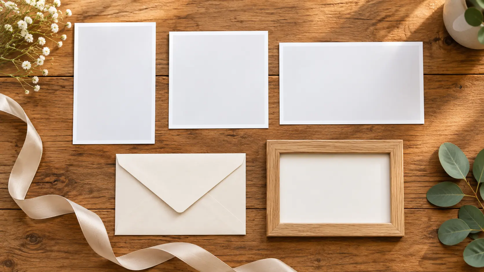 Tall, square and wide Fathers Day prints beside a card blank and a picture frame