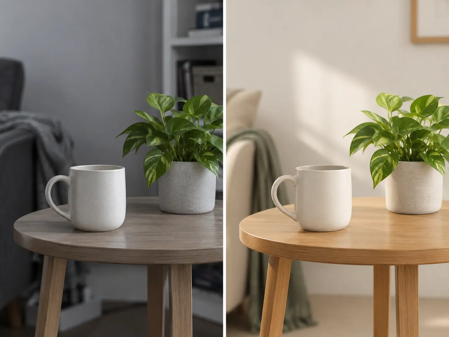 Free image editor correcting the background and light in a product photograph