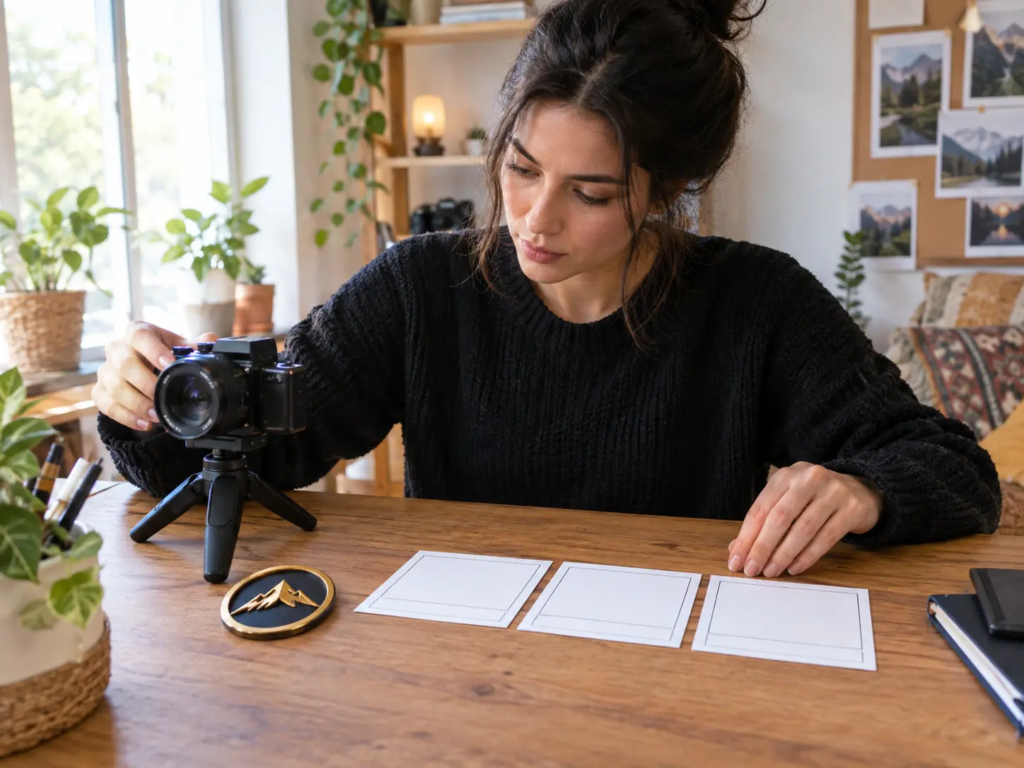 Channel creator planning a recognizable opening with a logo reference and scene cards