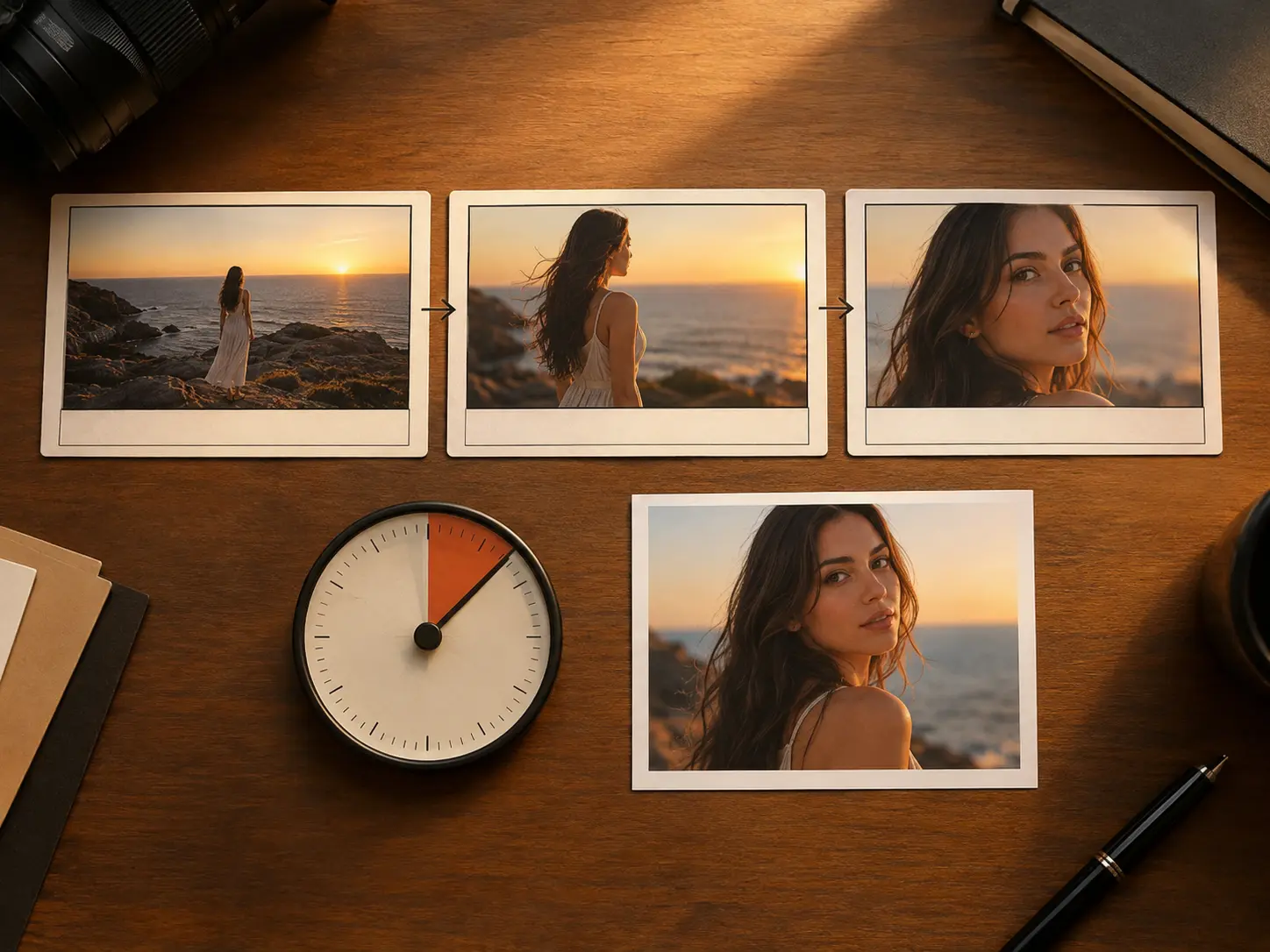 Intro editor scene plan with timed shots and a first frame reference image