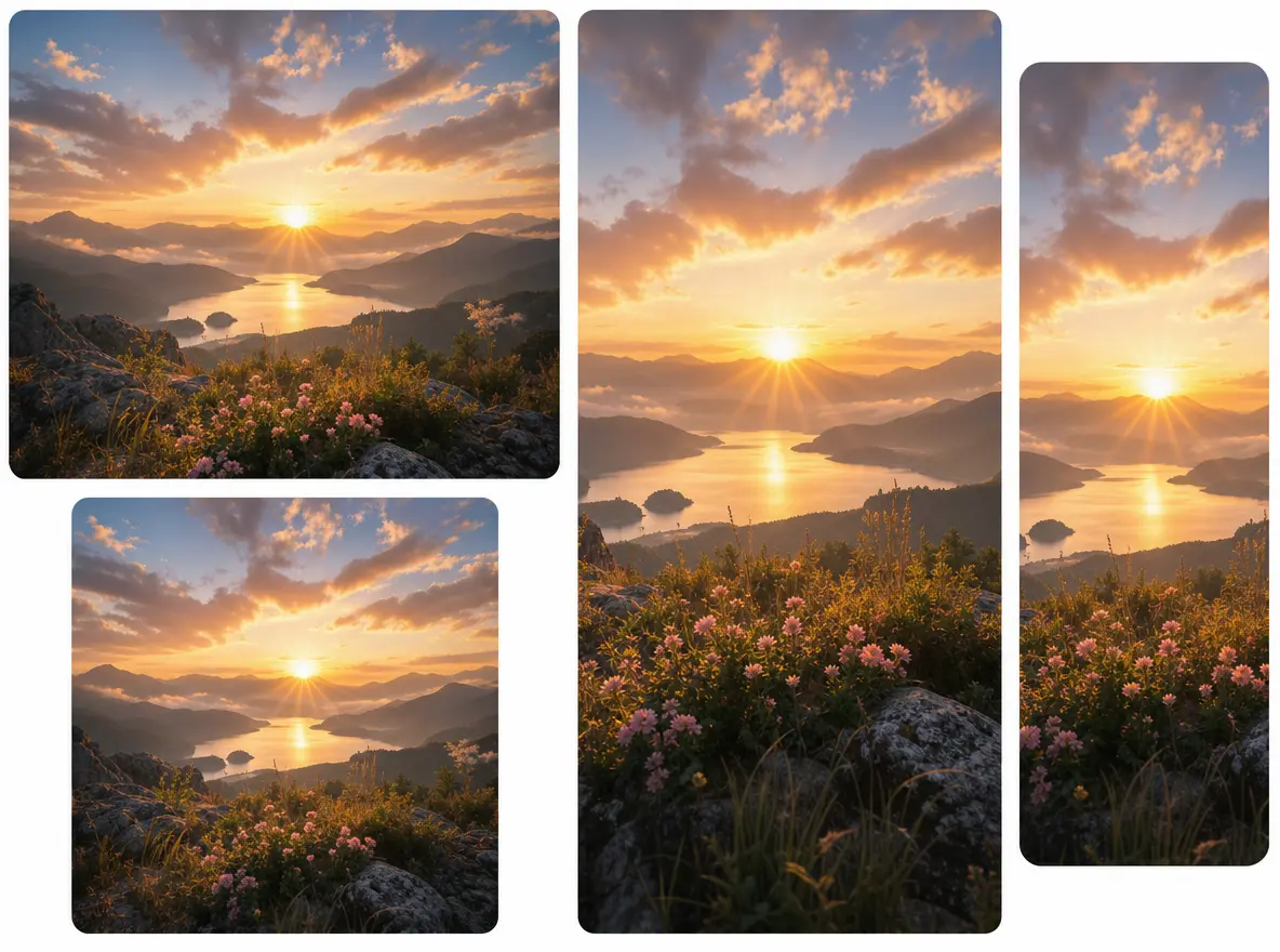 Landscape and vertical intro editor exports prepared as 4K MP4 video