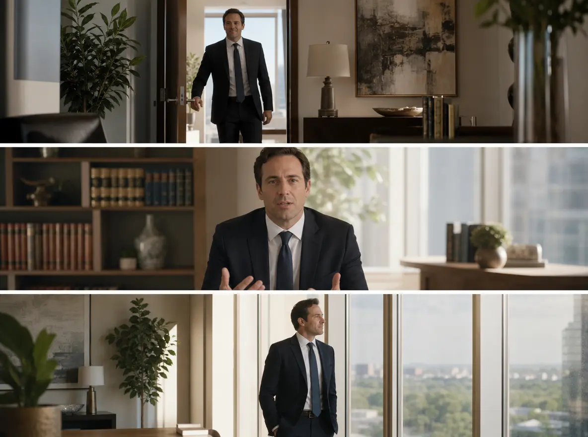 Attorney introduction with an opening, explanation, and timed closing scene