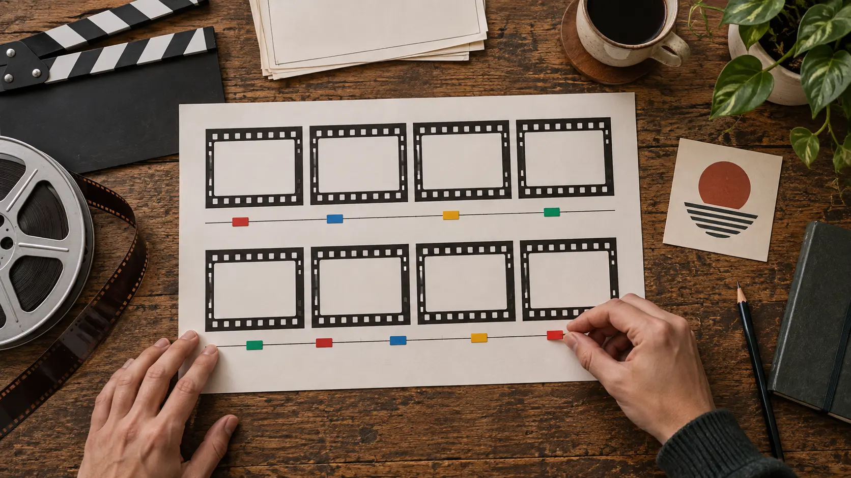 Written time ranges for an opening scene, title appearance and ending