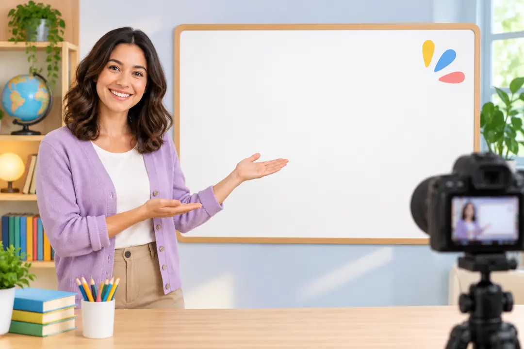 A clear subject before the lesson scene in a logo intro video